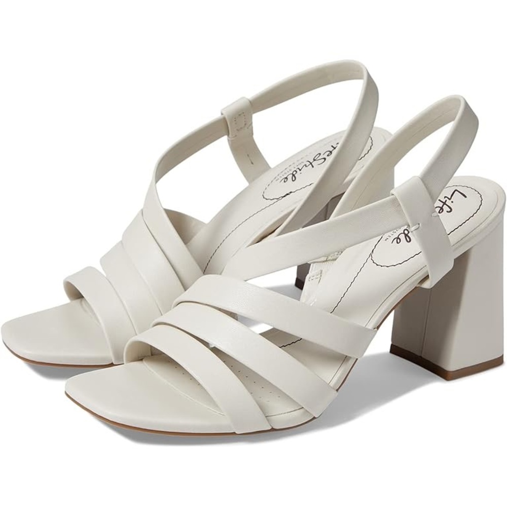 LifeStride Broadway Sandal White • Size 8 • Worn Once • Block Heel Comfort